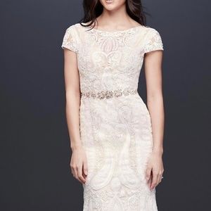Beautiful cap sleeve Boho Lace wedding dress